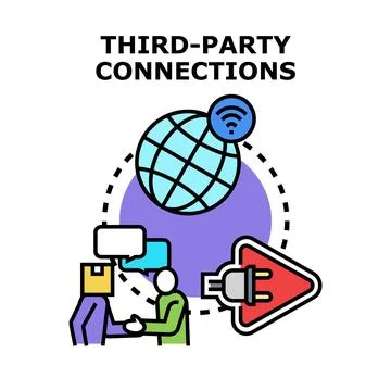 Third party connections concept with global communication イラスト素材