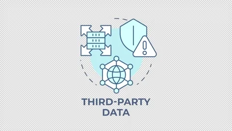 Third party data blue concept icon animation Stock Footage 337935539