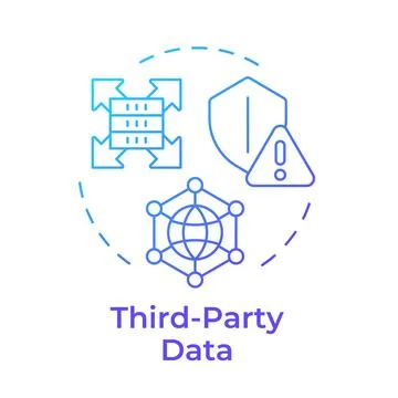 Third party data blue gradient concept icon Stock Illustration