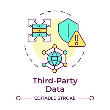 Third party data multi color concept icon Stock Illustration