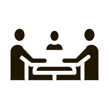 Third party discussion icon Vector Glyph Illustration Illustrazione stock