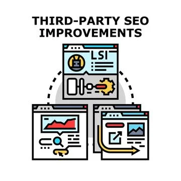 Third party seo improvements elevating digital marketing strategy イラスト素材