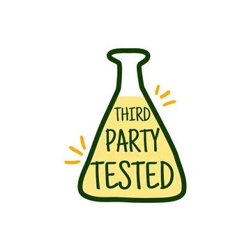 Third party tested label, product guarantee tag Stock Illustration