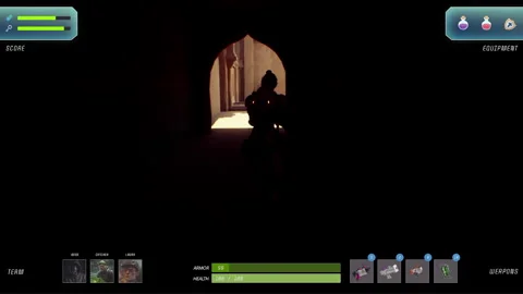 Third-person 3D team video game interface on PC screen Stock Footage 244859587