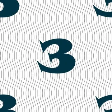 Third place award sign. Winner symbol. Step three. Seamless pattern with geometr Stock Illustration