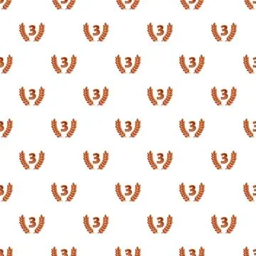 Third place bronze award laurel wreath repeating pattern Illustrazione stock