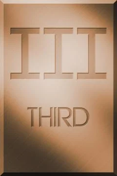 Third place bronze plate Stock Illustration