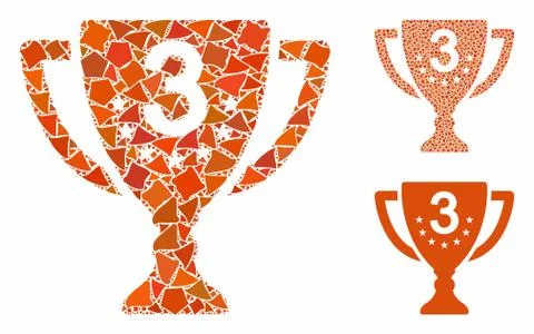Third place cup Composition Icon of Tremulant Elements 库存插图