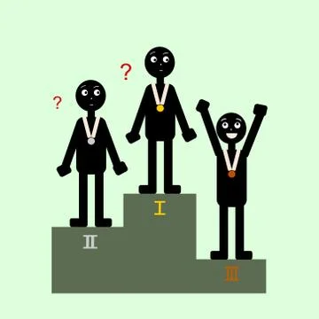 The third place: happy to arrive third! Illustrazione stock