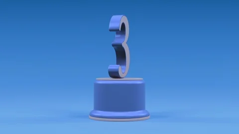 Third place number loop animation from center cold look Video stock 100744875