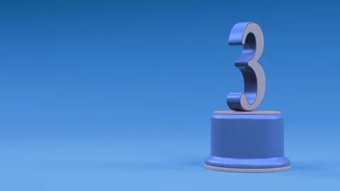Third place number loop animation from center to right side cold look Video stock 100744877