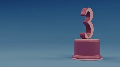 Third place number loop animation from center to right side Video stock 100745174