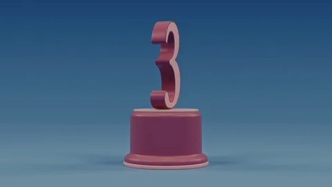 Third place number loop animation from center Stock Footage 100745192