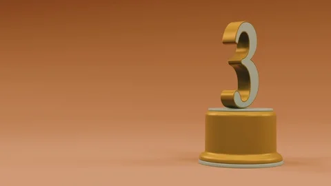 Third place number loop animation from center to right side warm look Video stock 100745409