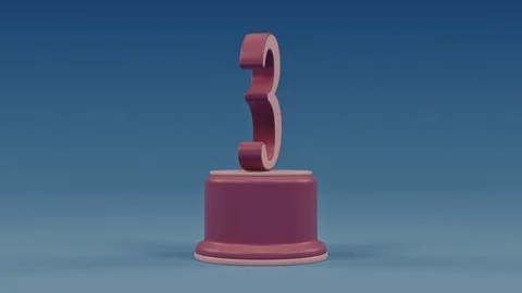 Third place number loop Video stock 100745226