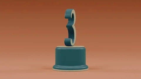 Third place number loop retro look Video stock 100745049