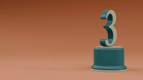 Third place number loop right side retro look Video stock 100745038