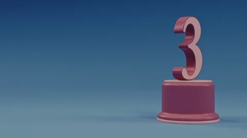 Third place number loop right side Video stock 100745201