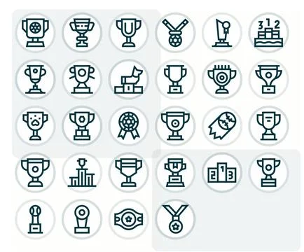 Third Place Vector Graphics featuring 28 Bold Line Pixel Optimized 128x128 .. イラスト素材