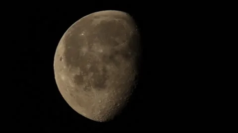 Third quarter moon Stock Footage 67353715