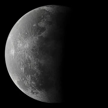 Third quarter moon 写真素材