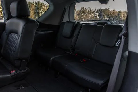 Third row seat of a modern SUV car. Stock Photos