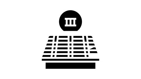 Third stage of roof replacement glyph icon animation Vídeo Stock 164895506