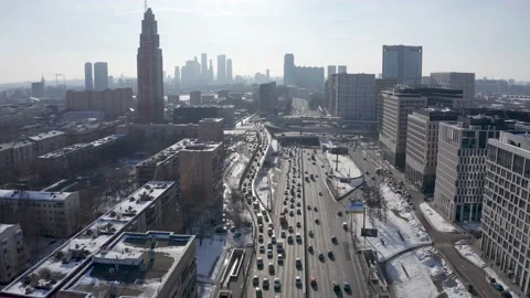 Third transport ring at the intersection with the Leningrad highway. Stock Footage 171083003
