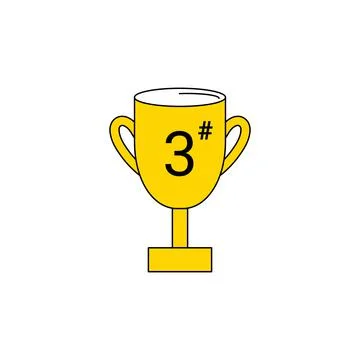 Third Winner cup icon colored symbol. Premium quality isolated championship Stock Illustration