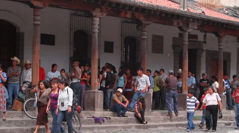 Third World. Queue to the labor exchange Stock Footage 33731612