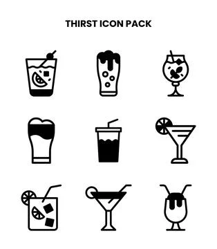 Thirst DuoTone Icons Pack Stock Illustration