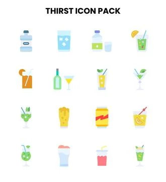 Thirst Flat UI Icons Pack 스톡 일러스트