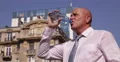 Thirsted Businessman Drink Water Outside Office Building Financial City Center 4k or 4k+ Resolution