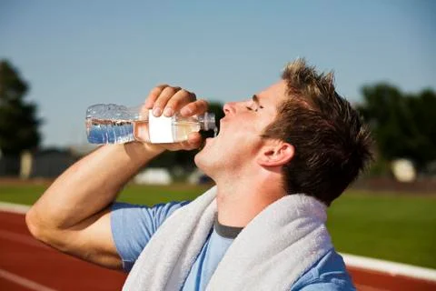 Thirsty athlete Stock Photos