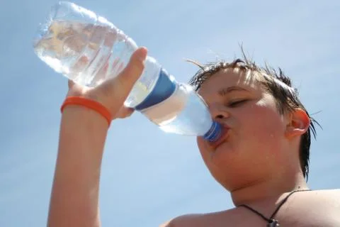Thirsty boy Stock Photos