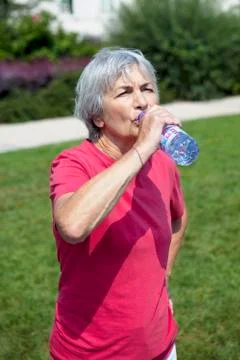 Thirsty elderly person Stock Photos