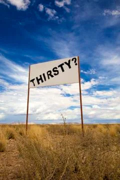 Thirsty signboard Stock Photos
