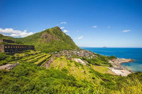 Thirteen Layer Remains of Copper Refinery in jinguashi, taiwan Stock Photos