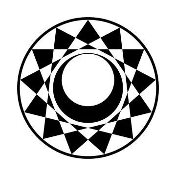 Thirteen-pointed star, crop circle pattern found 2026 in Wiltshire Stock Illustration