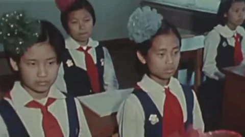 Thirty-eighth parallel. DPRK 1981  (204) Stock Footage 264577534
