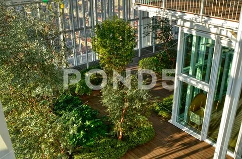 The thirty-fifth floor of the Intesa Sanpaolo bank skyscraper Stock Photos