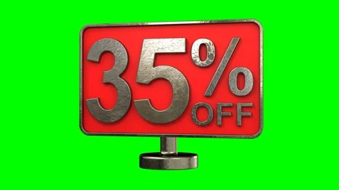 Thirty five percent off discount rotating panel Stock Footage 138808977