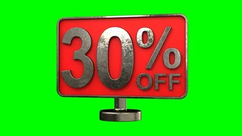 Thirty percent off discount rotating panel Stock Footage 138799428