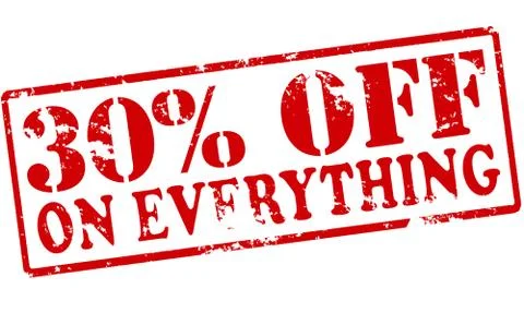 Thirty precent off on everything Illustrazione stock