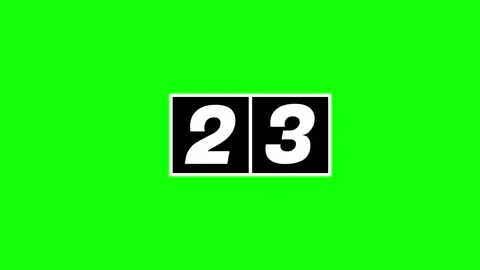 Thirty Second Countdown Timer Green Screen Digital Clock Video stock 308140155