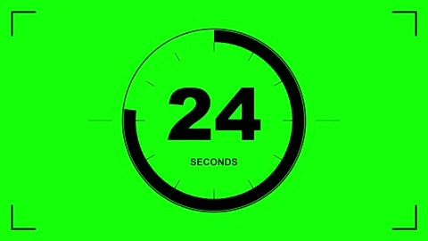 Thirty second digital countdown timer on solid black background Stock Footage 345205815