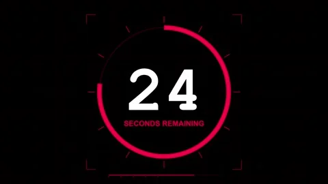Thirty second neon countdown timer on black background Stock Footage 345205829