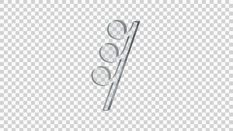 Thirty-second rest pause symbol made of clear reflective glass, transparent Stock Illustration