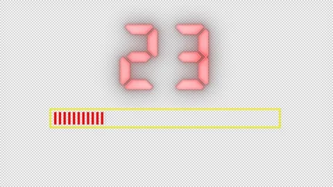 Thirty seconds countdown timer with transparent progress bar Stock Footage 250224601