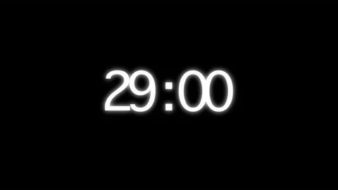 Thirty seconds digital clock countdown from thirty to zero, 4k video Stock Footage 133392395